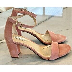 Alex Marie Apricot Suede Summer Sandal  Mid Block Heel Shoe Size 8 M